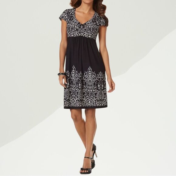 SOMA Shirred Bodice Short Stretch Dress L - Picture 1 of 8